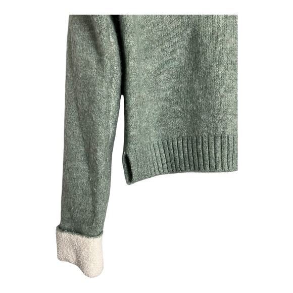 Happily Grey Sweater Zip Up Cropped XS Green Soft Comfy Cozy - Picture 3 of 7